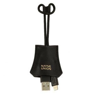 NATIVE UNION Black TAG CABLE Lightning Cable USB Leather Clochette For Bag NIB